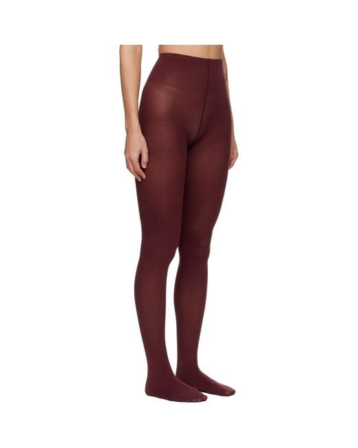 Swedish Stockings Red Burgundy Olivia Premium Tights