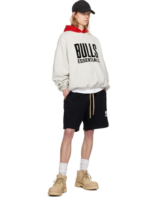 メンズ Fear Of God グレー＆レッド Nba Bulls プルオーバー フーディ White
