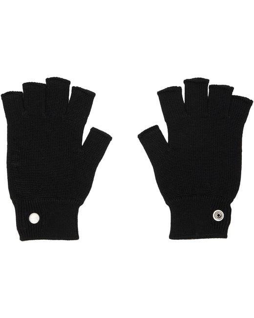 Rick Owens Black Tower Fingerless Gloves for men