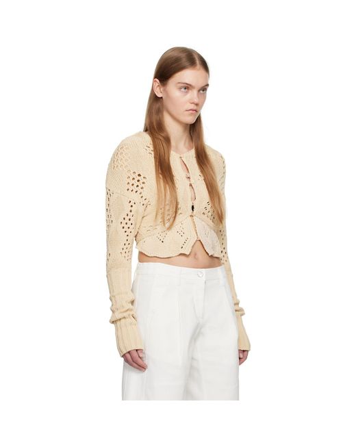 OPEN YY Natural Argyle Cardigan