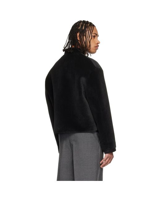 Jil Sander Black Zip Bomber Jacket for men