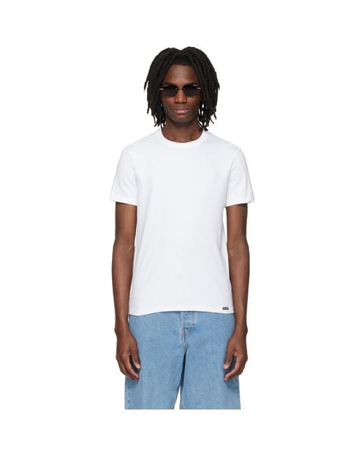 Tom Ford Black Cotton Crewneck T-Shirt for men