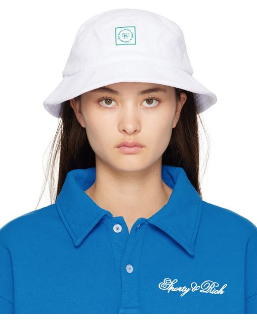 Sporty & Rich Blue White Src Bucket Hat