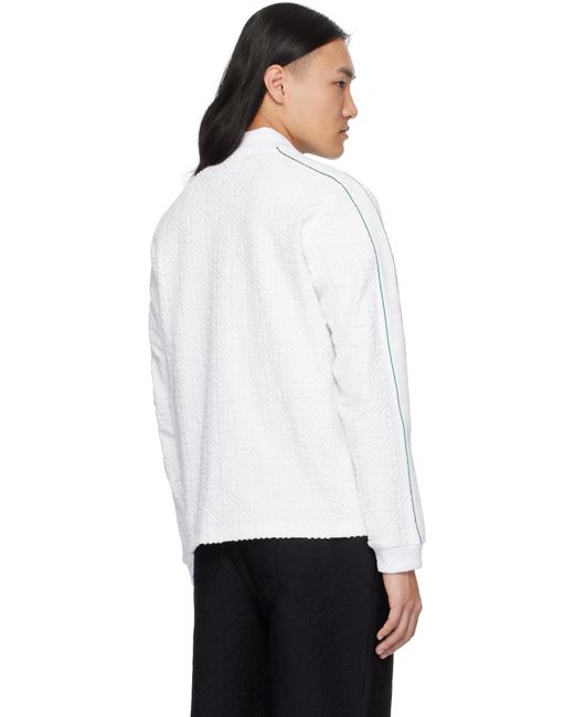 メンズ Casablanca ホワイト ジャカード タオリング モノグラム ポロシャツ White