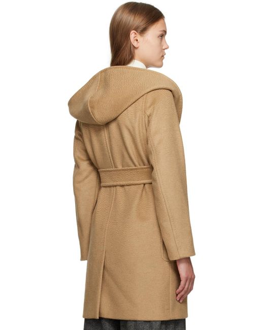 Max Mara Natural Tan Wrap Coat