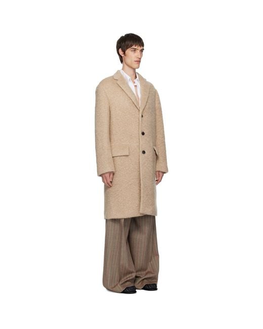 Dries Van Noten Black Mohair Coat for men