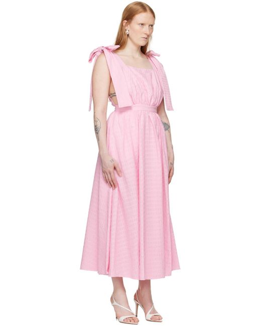 Robe longue rose à boucles MSGM en coloris Pink