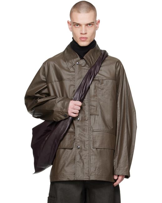 Lemaire Brown Water-repellent Rain Jacket for men