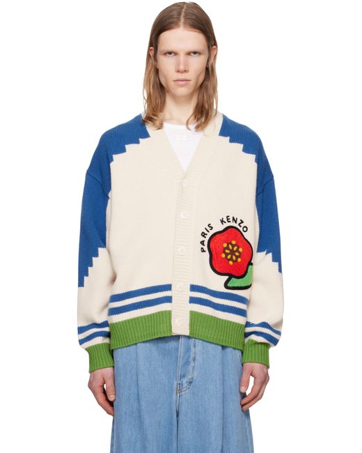 KENZO Blue Off- & Paris Pop' Cardigan for men