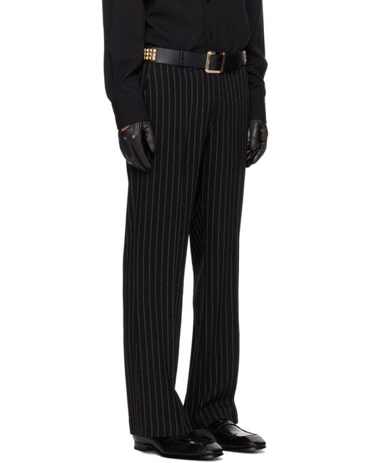 Ernest W. Baker Black Loose Fit Flare Trousers for men