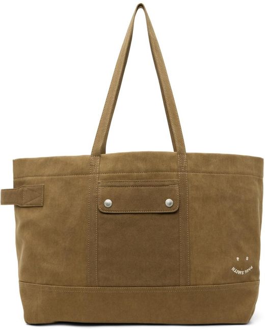 PS by Paul Smith Brown Khaki Happy Tote for men