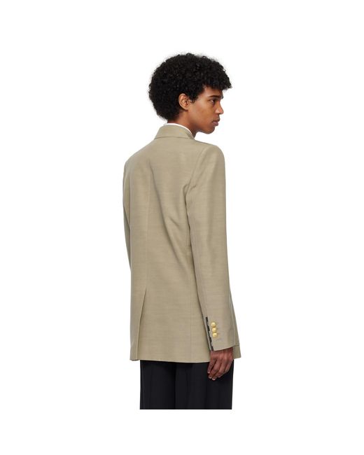 Balmain Natural Double-Breasted Blazer for men