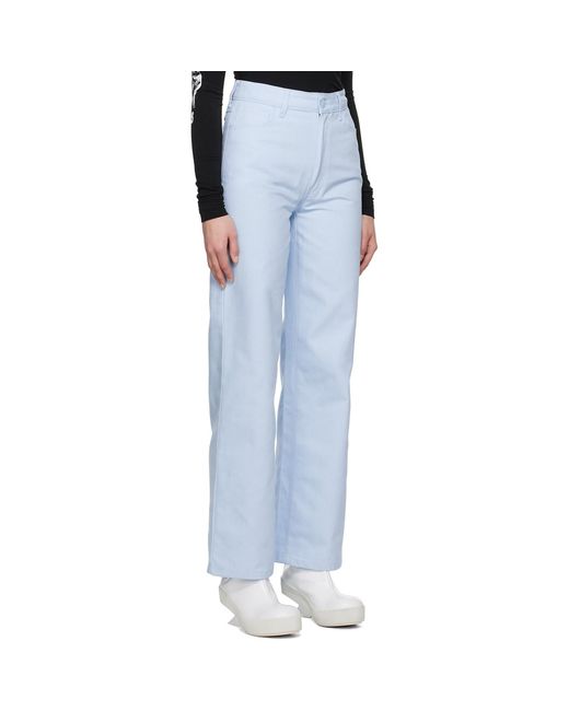 Raf Simons Black Blue Wide Leg Jeans
