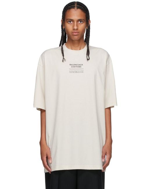 Balenciaga Synthetic Off-white Couture Boxy T-shirt for Men - Lyst