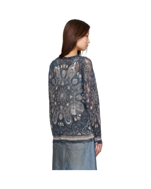 R13 Gray Printed Boyfriend Cardigan