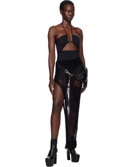 Rick Owens Black Hollywood Spider Ziggy Maxi Skirt