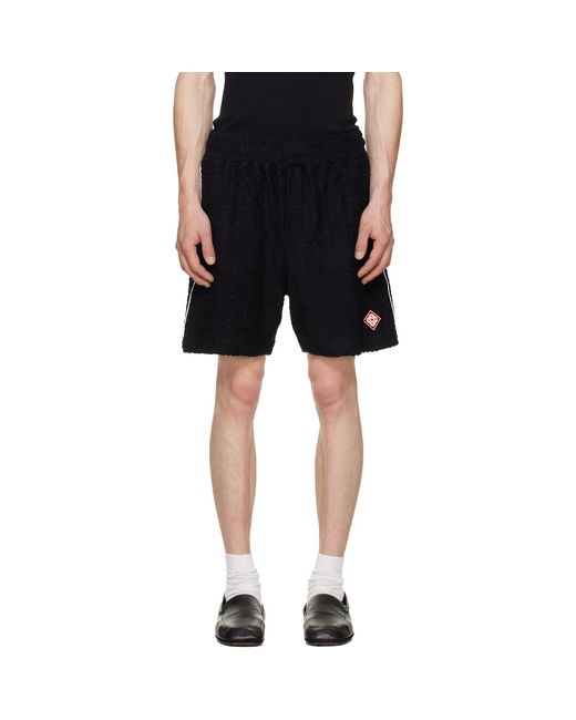 Casablanca Black Towelling Shorts for men