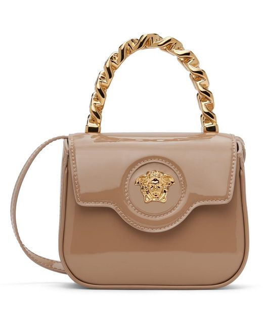 Versace Brown Taupe Mini Top Handle Bag