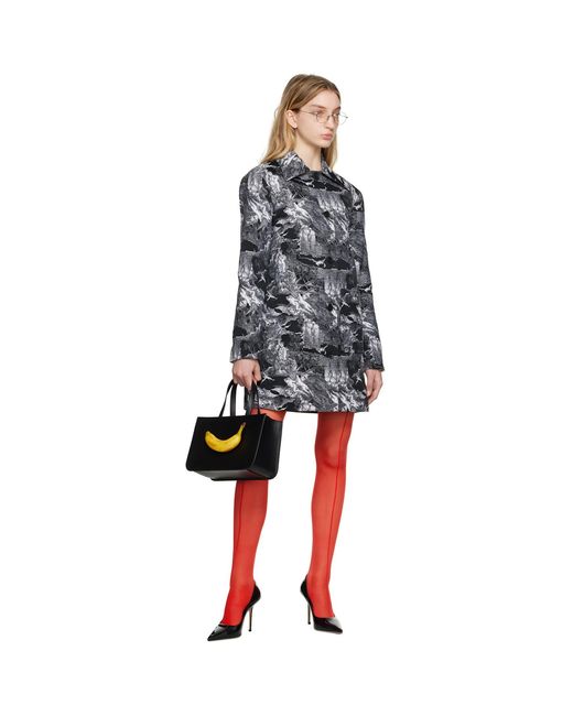 Puppets and Puppets Black Jacquard Coat