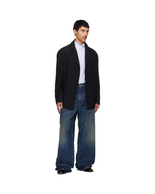 MM6 by Maison Margiela Black Wool Blend Suit Blazer for men