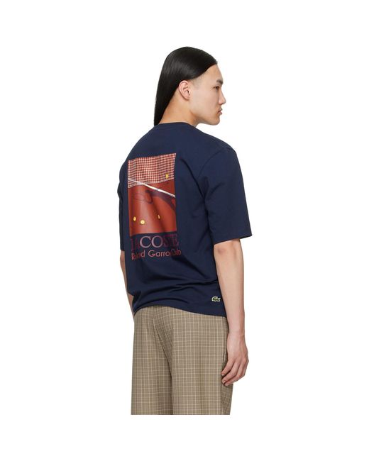 Lacoste Blue Roland-Garros Edition Graphic T-Shirt for men