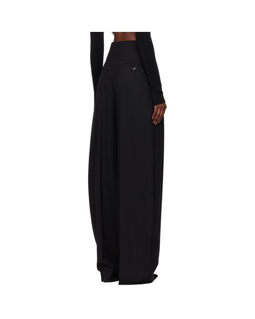 Mugler Black Wide Pleated Trousers