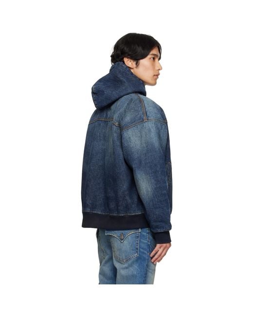 Cout de la Liberte Blue Mike Japanese Vtg Double Dip Sherpa Lined Denim Jacket for men