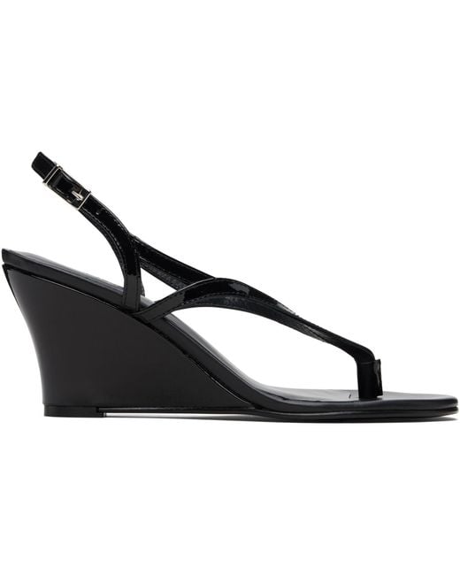GIMAGUAS Black Wedge Heeled Sandals