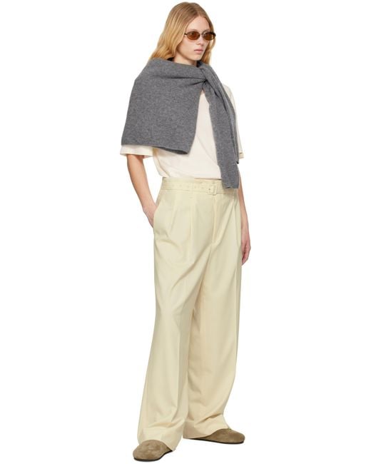 AURALEE Super Fine Tropical Wool Two-Tuck Trousers in