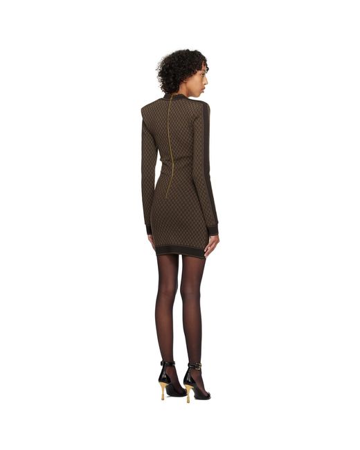 Balmain Black Mini Monogram Minidress