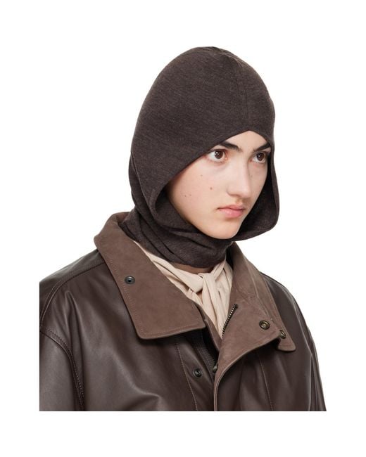 Lemaire Brown Fine Wool Hood