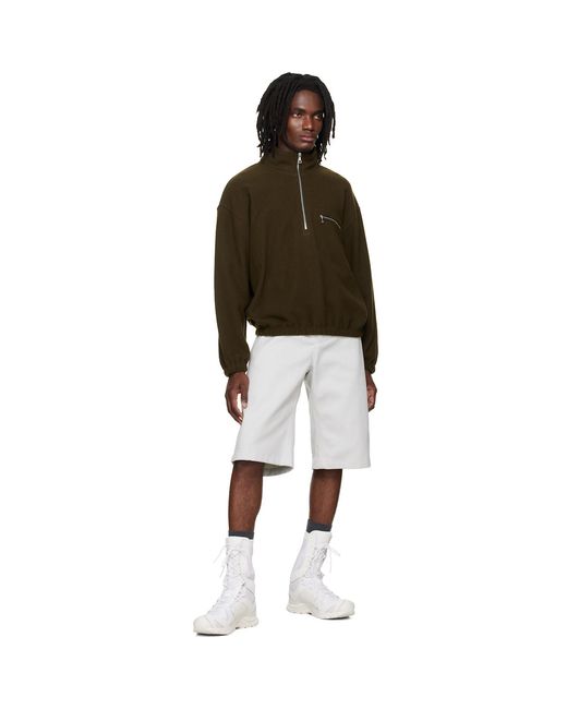 Rier Brown Khaki Fleece Sweatshirt for men