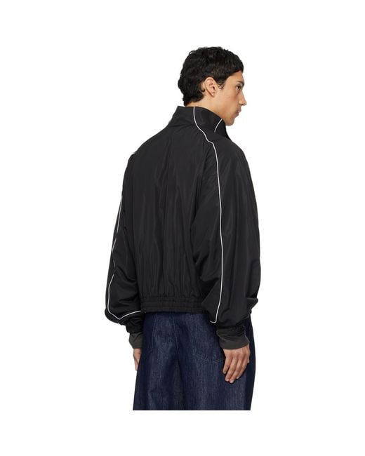 we11done Black Layered Track Jacket for men
