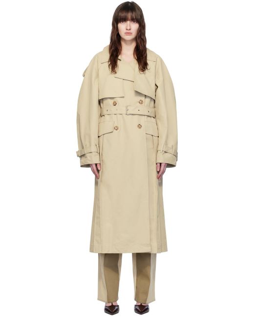 Elleme Natural Double-breasted Trench Coat
