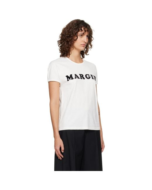MM6 by Maison Margiela White Off- 'Margie' T-Shirt