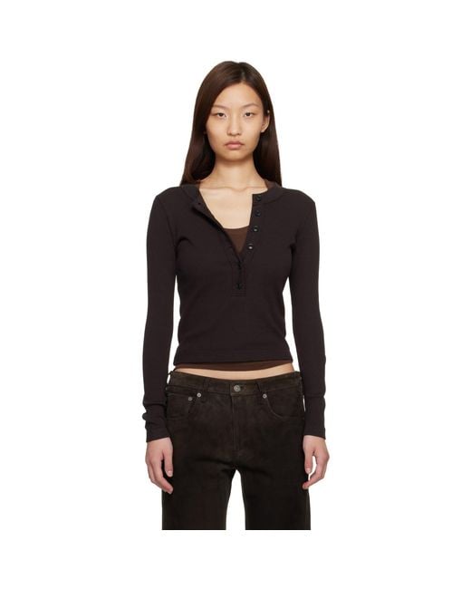 Citizens of Humanity Black Varra Henley T-Shirt