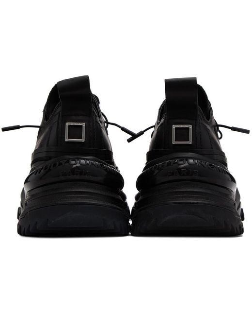 Wooyoungmi Black Double Lace Low Top Sneakers for men