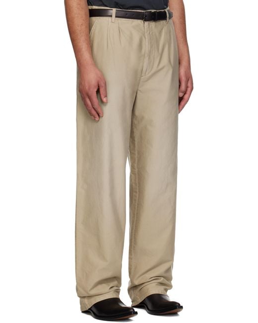 Maison Margiela Natural Unbrushed Moleskin Trousers for men