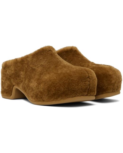Dries Van Noten Black Tan Shearling Clogs for men