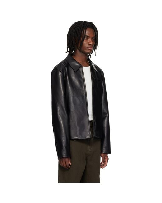Entire studios Black Corehide Leather Jacket for men