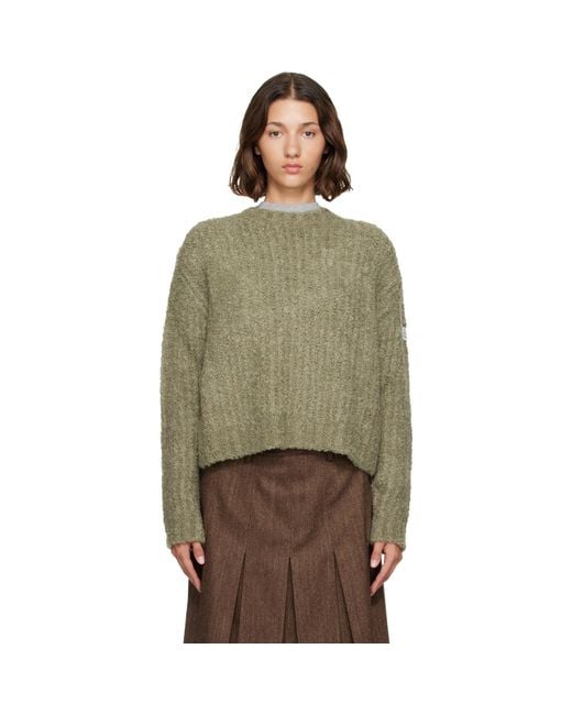 MM6 by Maison Margiela Green Khaki Bouclé Sweater