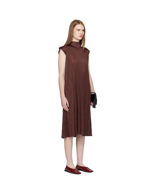 Pleats Please Issey Miyake Black Monthly Colors November Midi Dress