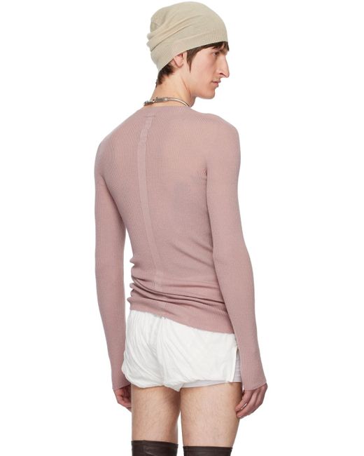 Rick Owens Multicolor Pink Ribbed Sweater for men