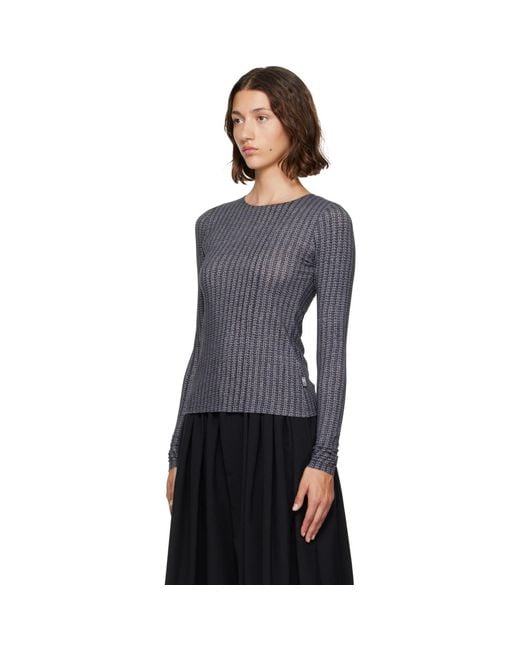 MM6 by Maison Margiela Black 'Trompe L'Oeil' Long-Sleeved T-Shirt