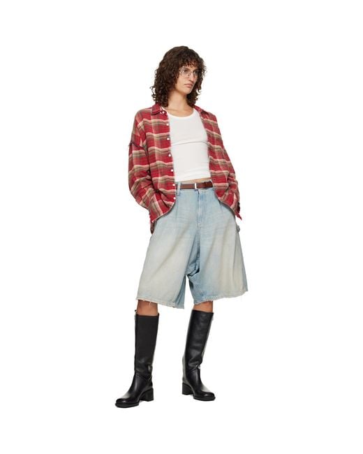 R13 Ssense Exclusive Shredded Seam Drop Neck Shirt