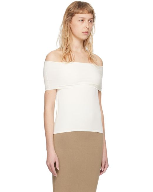 Chemisier blanc cassé à col replié exclusif à ssense Quira en coloris White