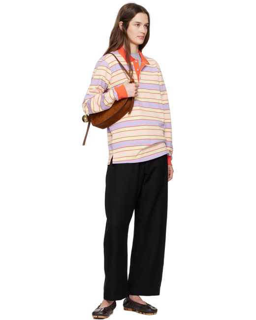 J.W. Anderson Pink Contrast Trim Striped Polo