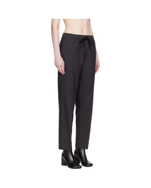 MM6 by Maison Margiela Gray Wool Drawstring Trousers