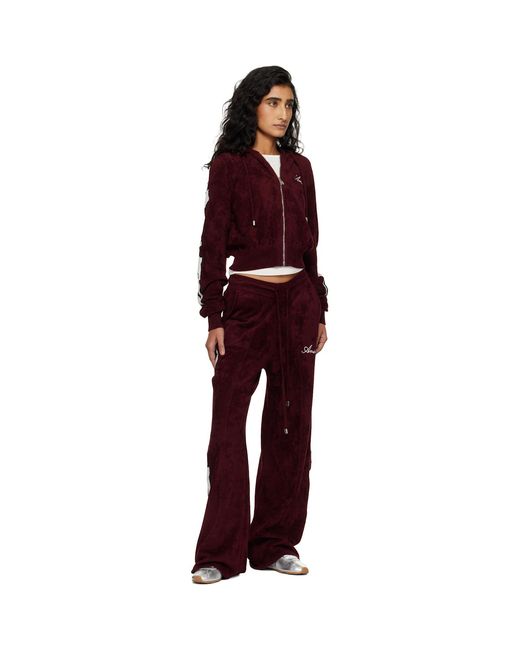 Amiri Red Burgundy Bones Track Pants