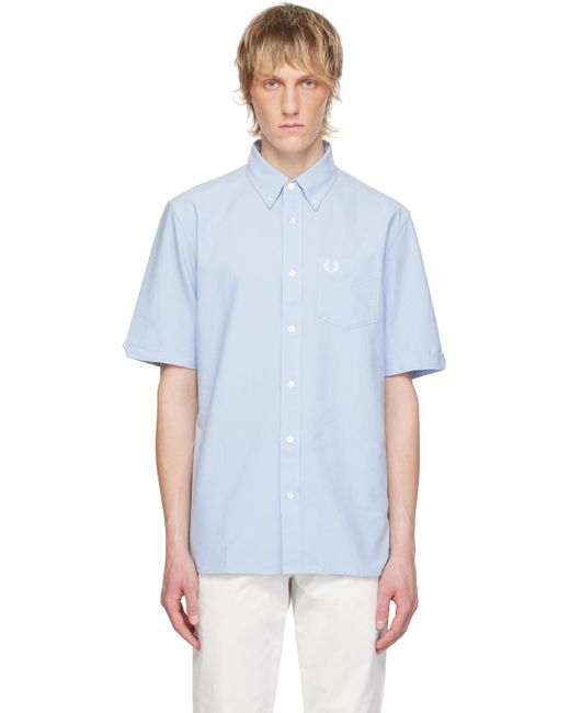 Fred Perry F Perry Blue Embroide Shirt for men